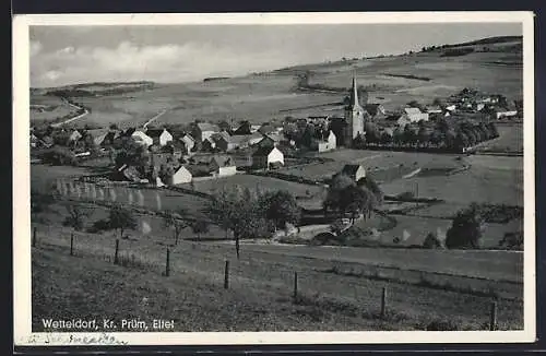 AK Wetteldorf /Prüm, Gesamtansicht mit Panorama