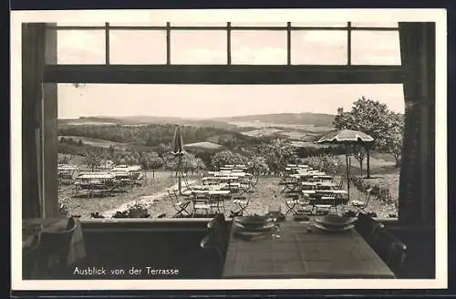 AK Siedelsbrunn i. Odenwald, Gasthaus Morgenstern, Ausblick von der Terrase
