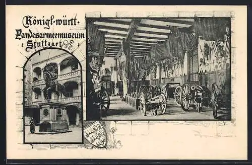 AK Stuttgart, Landesarmeemuseum, im alten Schloss