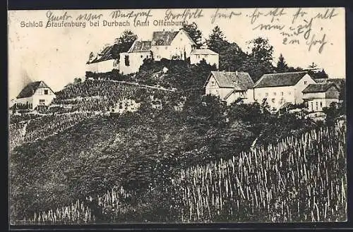 AK Durbach /Offenburg, Blick auf das Schloss Staufenberg