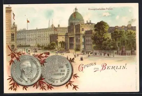 Lithographie Berlin, Kronprinzliches Palais, das Siegel