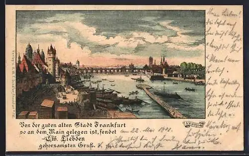 Lithographie Alt-Frankfurt, Ortspartie Anno 1646
