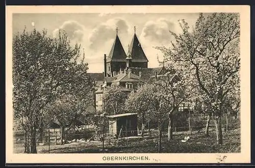 AK Obernkirchen, Ortsansicht mit Kirche