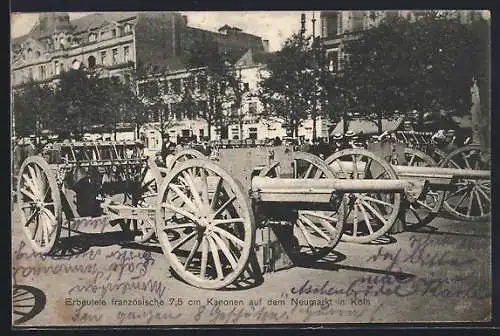 AK Erbeutete franz. 7,5 cm Kanonen