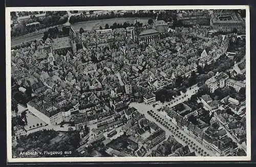 AK Ansbach / Mfr., Ort vom Flugzeug aus