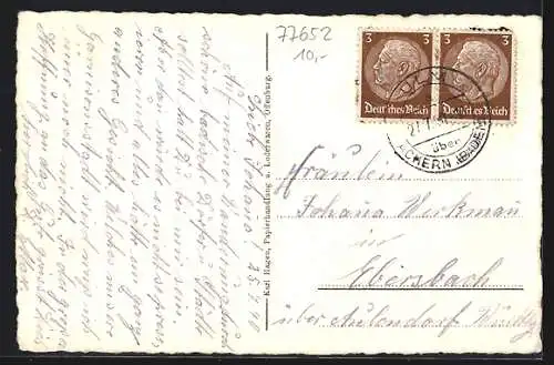 AK Offenburg, Wilhelmstrasse mit Mädchenschulen