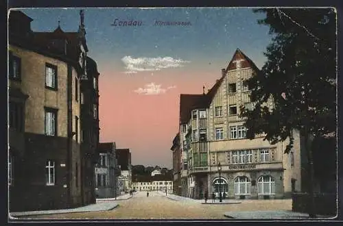 AK Landau / Pfalz, Kirchstrasse mit Konditorei & Cafe