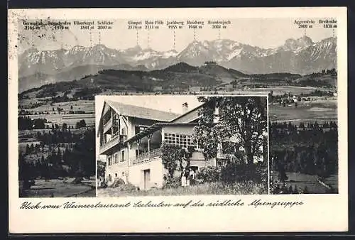 AK Seeleuten, Blick vom Restaurant auf die südliche Alpengruppe