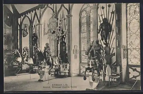 AK Erbach i. O., Schloss, Rittersaal, rechte Seite