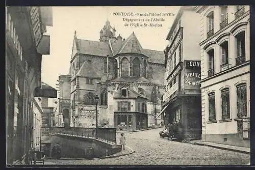 AK Pontoise, Rue de l`Hôtel de Ville et abside de l`église St-Maclou