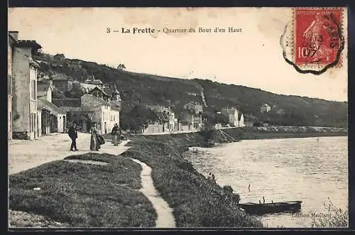 AK La Frette, Quartier du Bout d`en Haut avec vue sur la rivière et les promeneurs