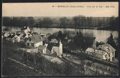 AK Herblay, Vue sur le Val et la rivière adjacente