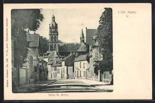 AK L`Isle-Adam, Église St. Martin et rue principale