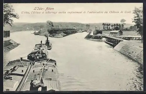 AK L`Isle-Adam, L`Oise, l`Écluse et le Barrage ancien emplacement du Château de Conti