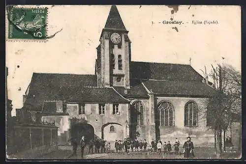 AK Groslay, Église (facade)