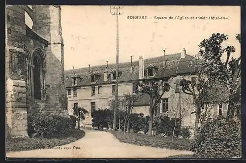 AK Gonesse, Square de l`église et ancien Hôtel-Dieu