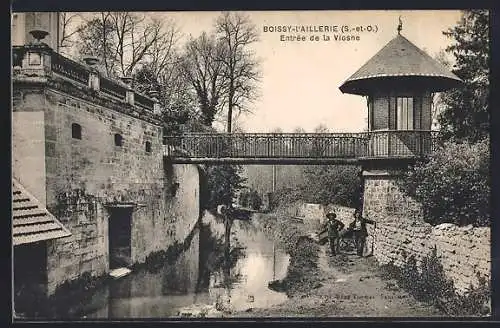 AK Boissy-l`Aillerie, Entrée de la Viosne et pont pittoresque