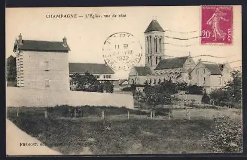 AK Champagne, L`église, vue de côté