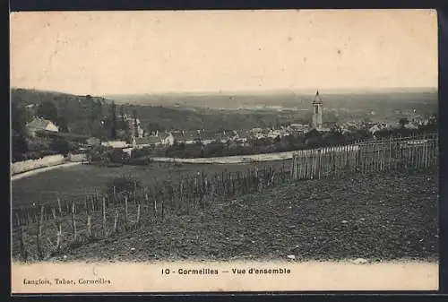 AK Cormeilles, Vue d`ensemble du village et de la campagne environnante
