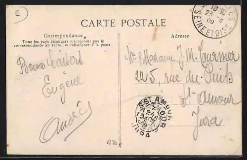 AK Sarcelles, Promenade sur le Boulevard Barbier avec passants et arbres alignés