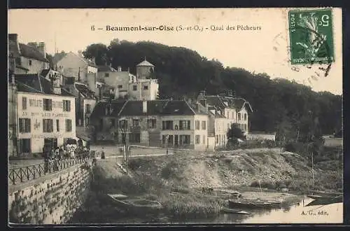 AK Beaumont-sur-Oise, Quai des Pêcheurs