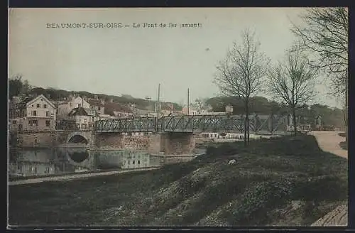 AK Beaumont-sur-Oise, Le Pont de fer (amont)