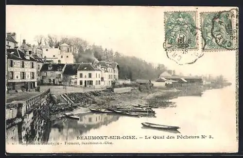 AK Beaumont-sur-Oise, Le Quai des Pêcheurs No 3