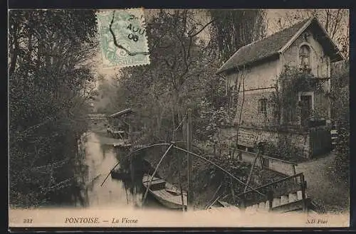 AK Pontoise, La Viosne et maison au bord de l`eau