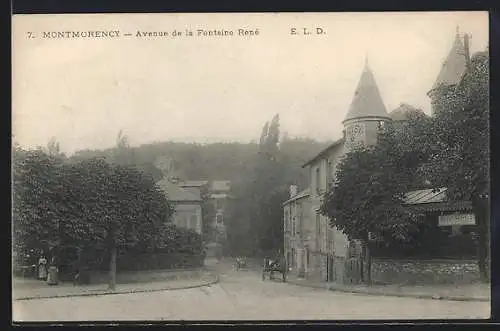 AK Montmorency, Avenue de la Fontaine René avec vue sur un hôtel et des arbres