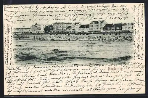 AK Norderney, Uferpartie mit Blick auf den Strand
