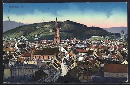 AK Freiburg / Breisgau, Blick über die Dächer