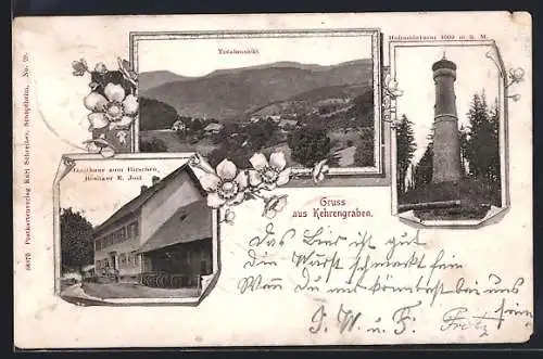 AK Kehrengraben, Gasthaus zum Hirschen E. Just, Hohmöhrturm, Totalansicht