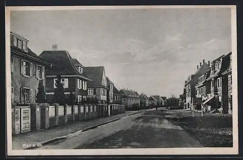 AK Weil a. Rh., Strassenpartie mit Villen