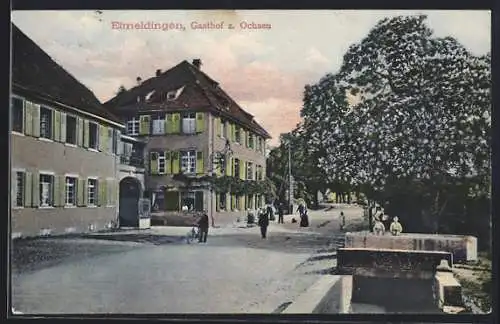 AK Eimeldingen, Blick zum Gasthaus Zum Ochsen