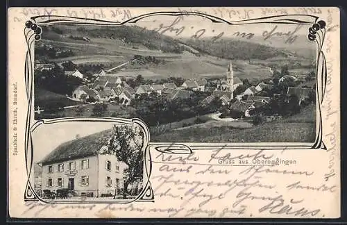 AK Obereggingen, Ortsansicht mit Kirche