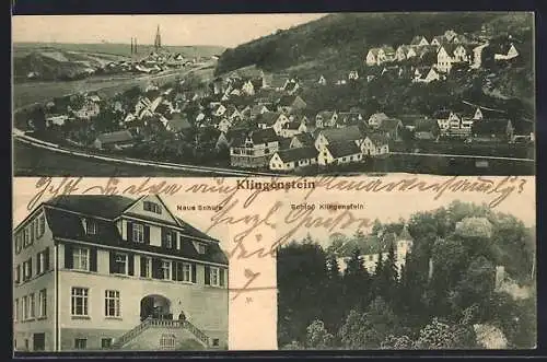 AK Klingenstein, Neue Schule, Schloss, Ortsansicht