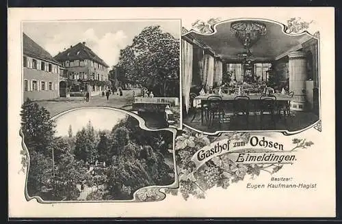 AK Eimeldingen, Gasthof zum Ochsen, Strassenpartie