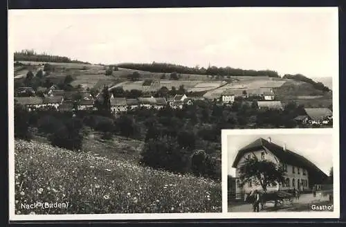 AK Nack /Baden, Gasthof, Ortsansicht aus der Vogelschau