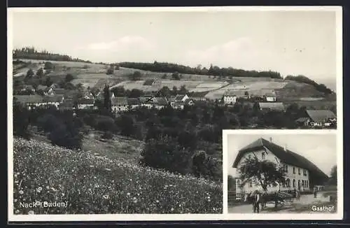 AK Nack /Baden, Gasthof, Ortsansicht aus der Vogelschau
