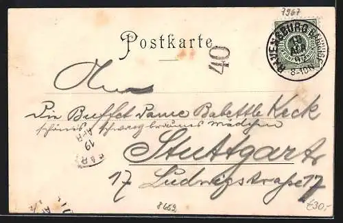 Lithographie Altshausen, Mälzerei, Kath. Pfarrkirche, Evang. Kirche
