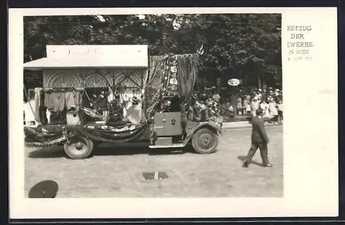 AK Wien, Gewerbefestzug 1929, Wagen Landelmarkt