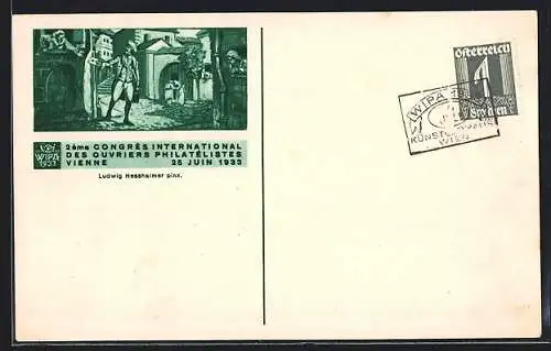 AK Vienne, 2. Congrès International des Ouvriers Philatélistes 1933