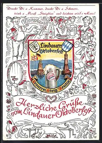 AK Lindau /Bodensee, Oktoberfest, Bier der Brauerei Steig