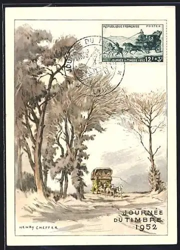 Künstler-AK Lyon, Journée du Timbre 1952