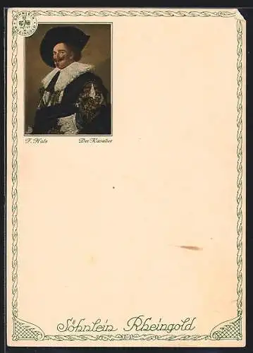 AK Reklame für Söhnlein Rheingold, Gemälde Der Kavalier von F. Hals