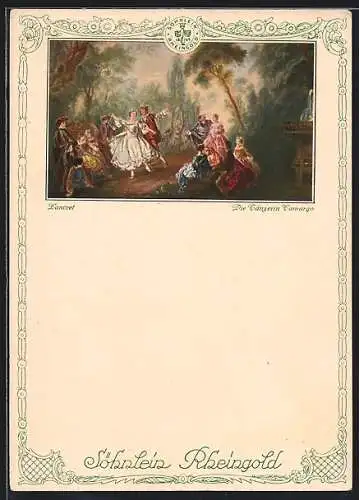 AK Reklame für Söhnlein Rheingold, Gemälde Die Tänzerin Carmango von Lancret