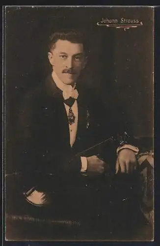 AK Der Komponist Johann Strauss mit seiner Violine
