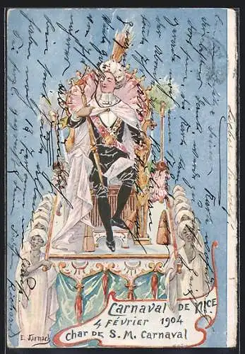 Künstler-AK Nice, Carnaval 1904, Char de S. M. Carnaval