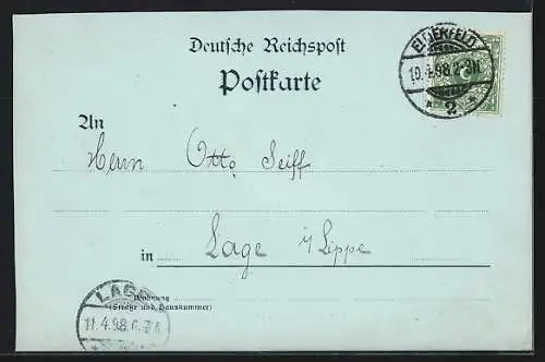 Mondschein-AK Elberfeld, Totalansicht aus der Vogelschau