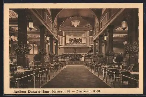 AK Berlin, Berliner Konzert-Haus, Mauerstr. 82 und Zimmerstr. 90-91, Innenansicht